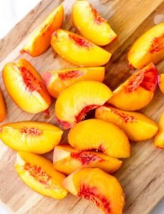 Fresh peach slices