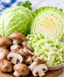 Mushrooms, cabbage