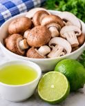 Mushrooms, lime juice