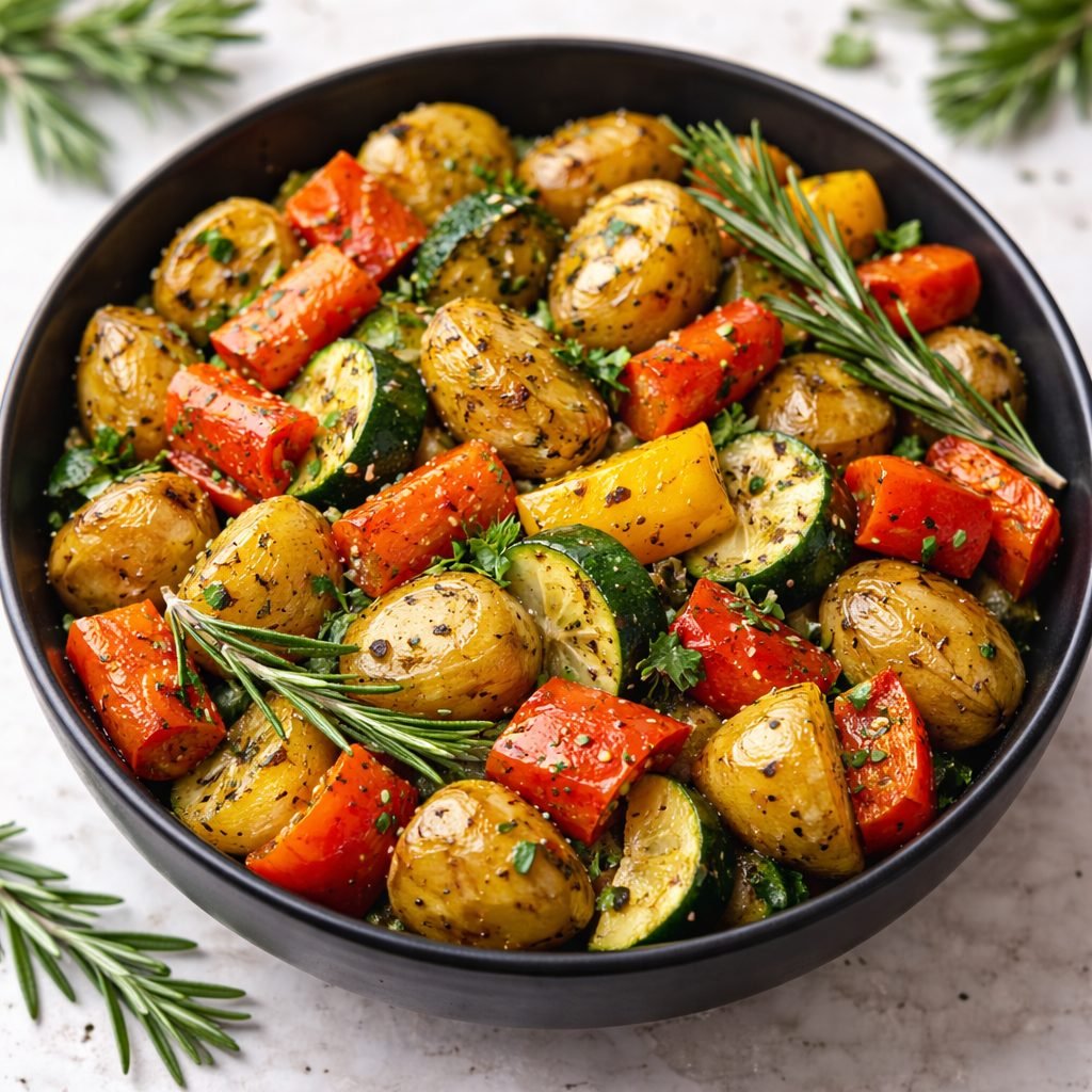 🌿 Rosemary Roasted Potato & Veg Meal