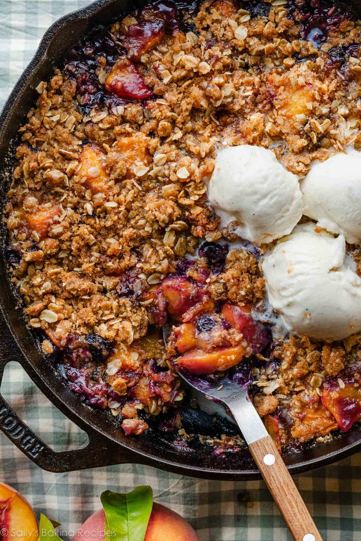Brown Butter Blueberry Peach Crisp