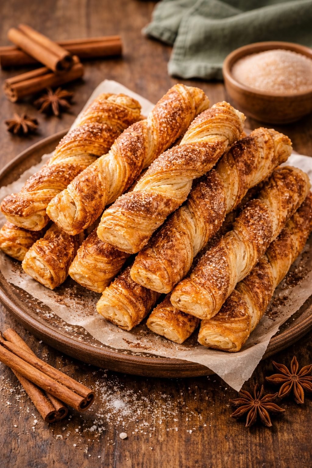 Homemade Khari (Cinnamon Sugar Puff Pastry Twists)