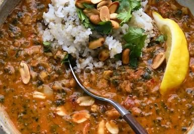 Peanut Soup (with Spinach and Miso)