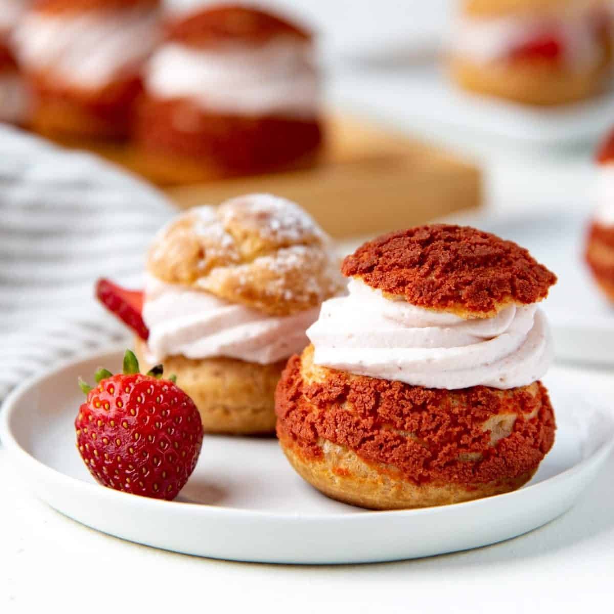 Strawberry cream puffs