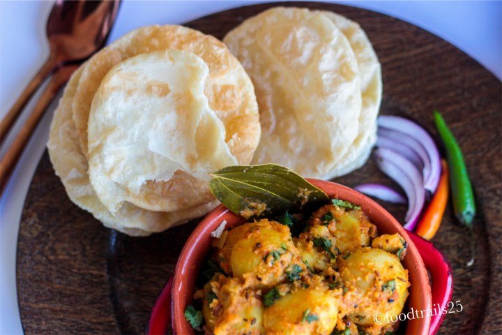 Luchi with Aloo Bhaji (Bangladeshi Breakfast)