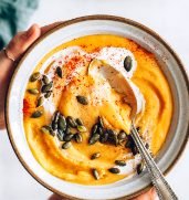 Instant Pot Spiced Red Lentil Sweet Potato Soup