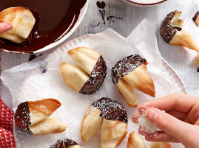 Chocolate-dipped fortune cookies