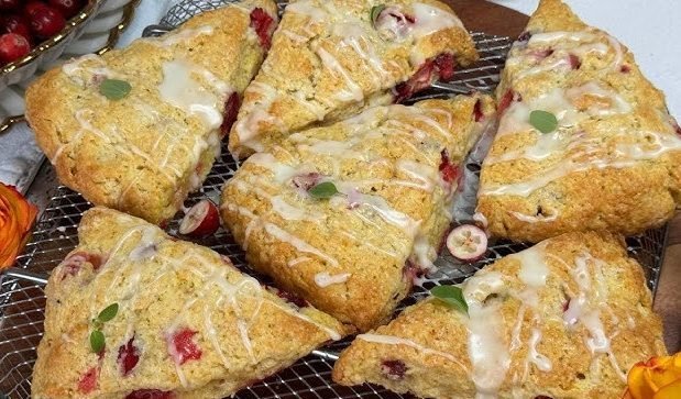 Cranberry Almond Scones | Buttery, Fruity and Nutty Bakery-Style Delight