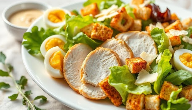 Chicken Caesar Salad Recipe | Creamy, Fresh & Classic Protein-Packed Salad
