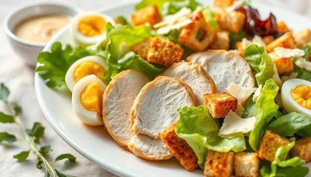 Chicken Caesar Salad Recipe | Creamy, Fresh & Classic Protein-Packed Salad