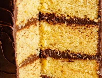 Yellow Cake with Chocolate Frosting Butter