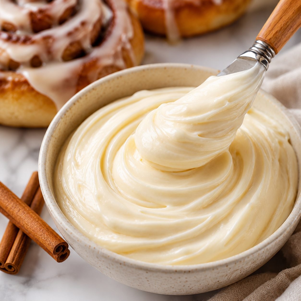 Cinnamon Roll Cream Cheese Frosting Recipe | Rich and Creamy Frosting for Cinnamon Rolls