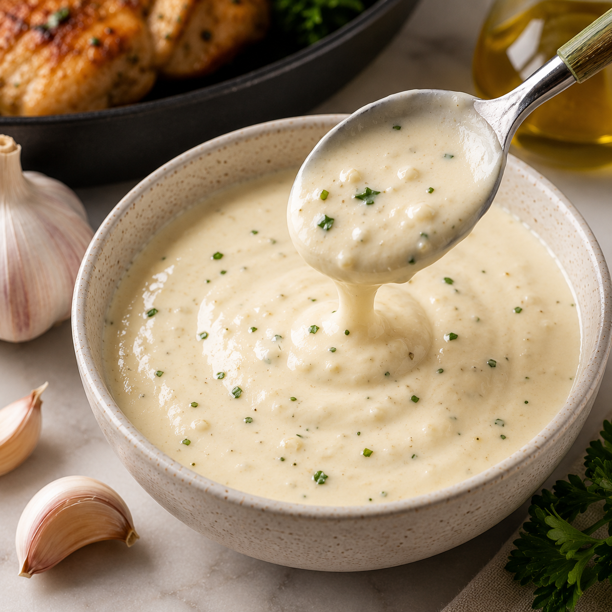 Savory Garlic Cream Sauce Recipe | Rich, Creamy, and Flavorful Garlic Sauce