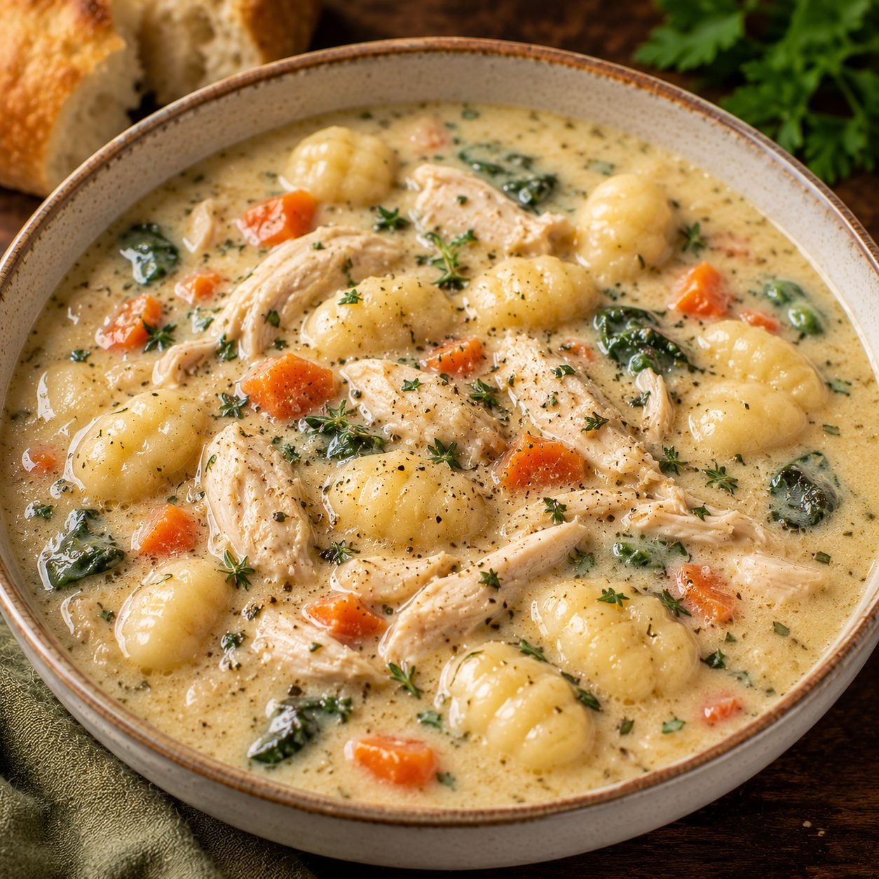 Chicken Gnocchi Soup | Creamy, Hearty and Comforting Homemade Soup Recipe