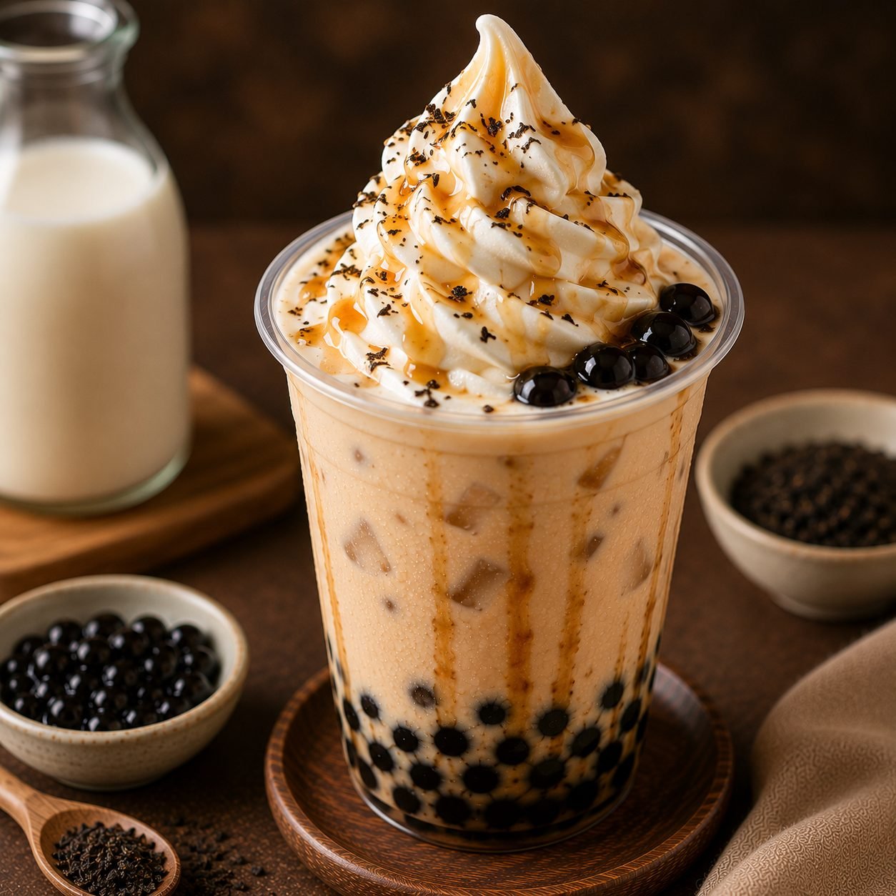 Soft Serve Milk Tea Float Recipe | Creamy Café-Style Frozen Drink