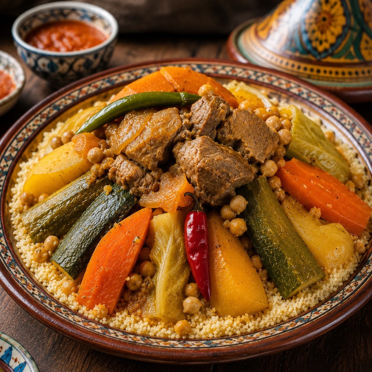 Couscous Tunisien | Authentic Tunisian Couscous with Lamb and Vegetables