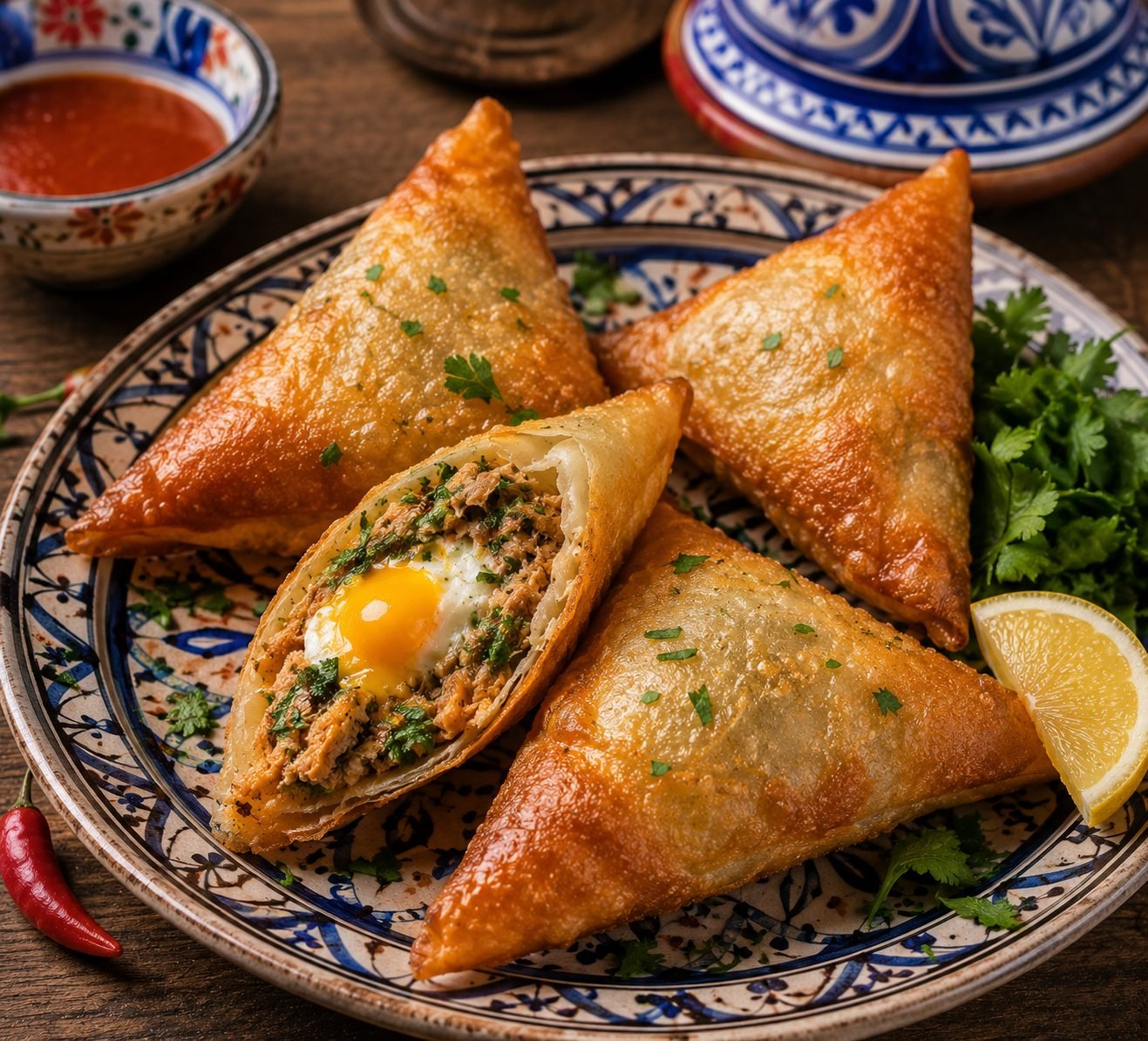 Tunisian Brik | Authentic Crispy Pastry with Egg and Tuna Recipe