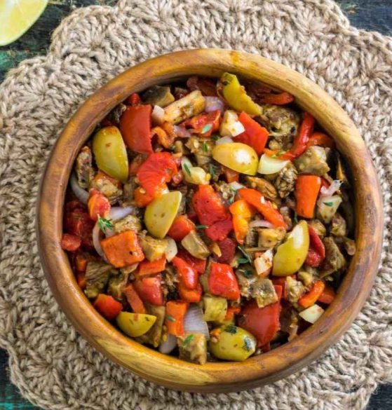 Tunisian Mechouia Salad Recipe | Traditional Roasted Vegetable Salad