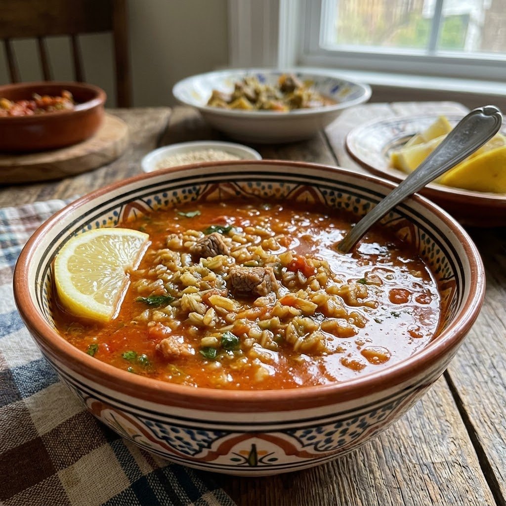 Tunisian Chorba Frik Recipe | Traditional Cracked Green Wheat Soup