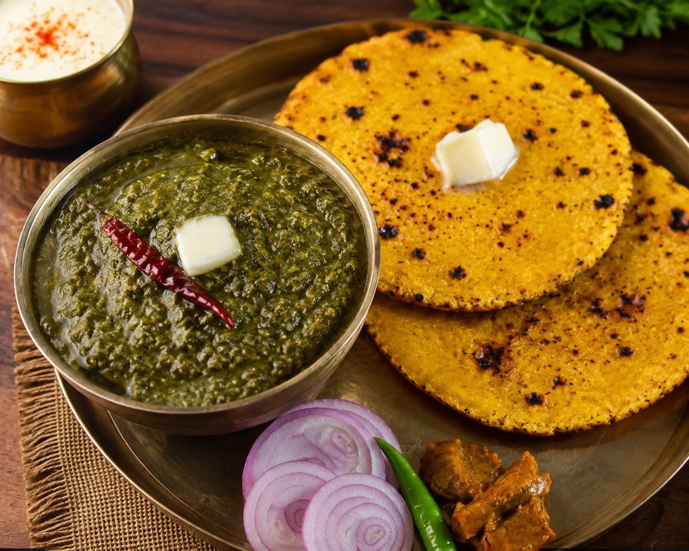 Indian Sarson da Saag & Makki di Roti