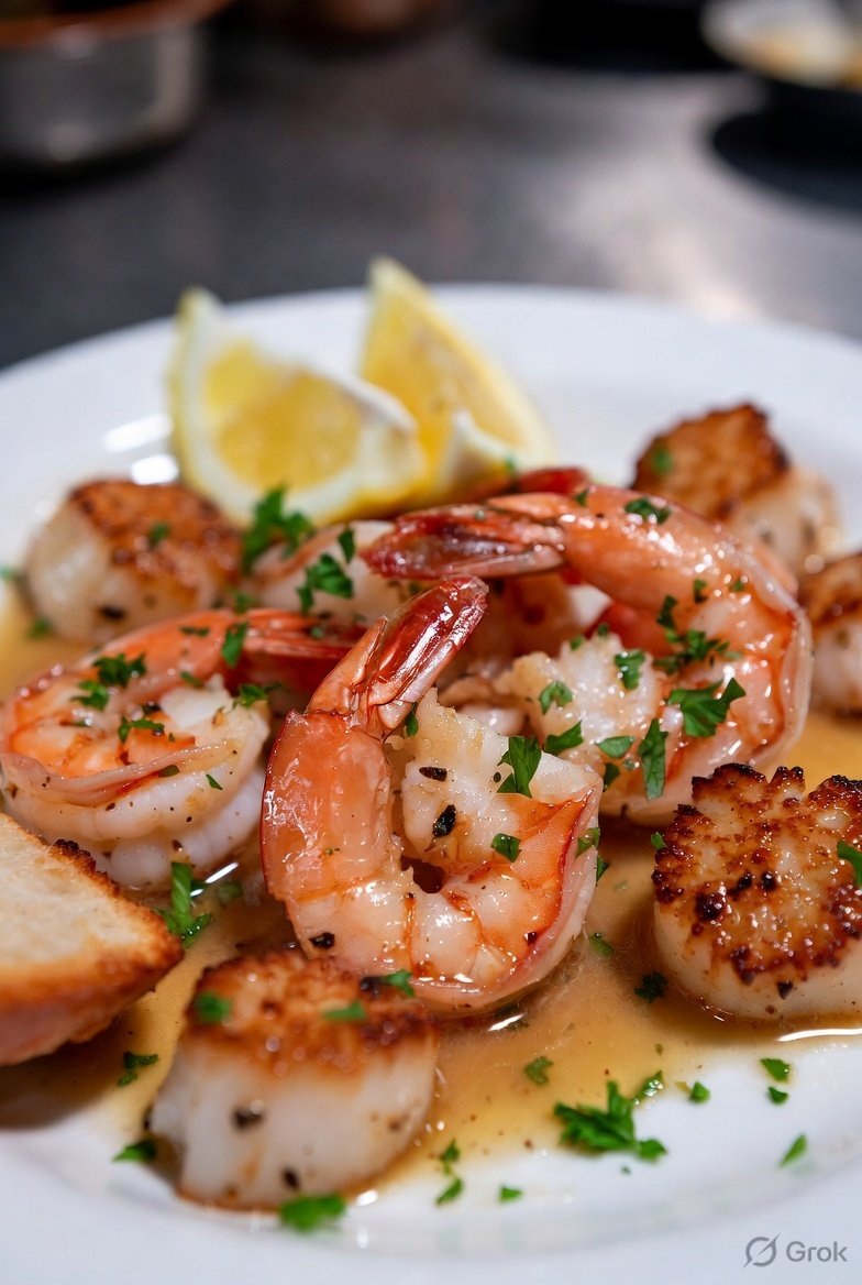 Garlic Butter Shrimp with Scallops