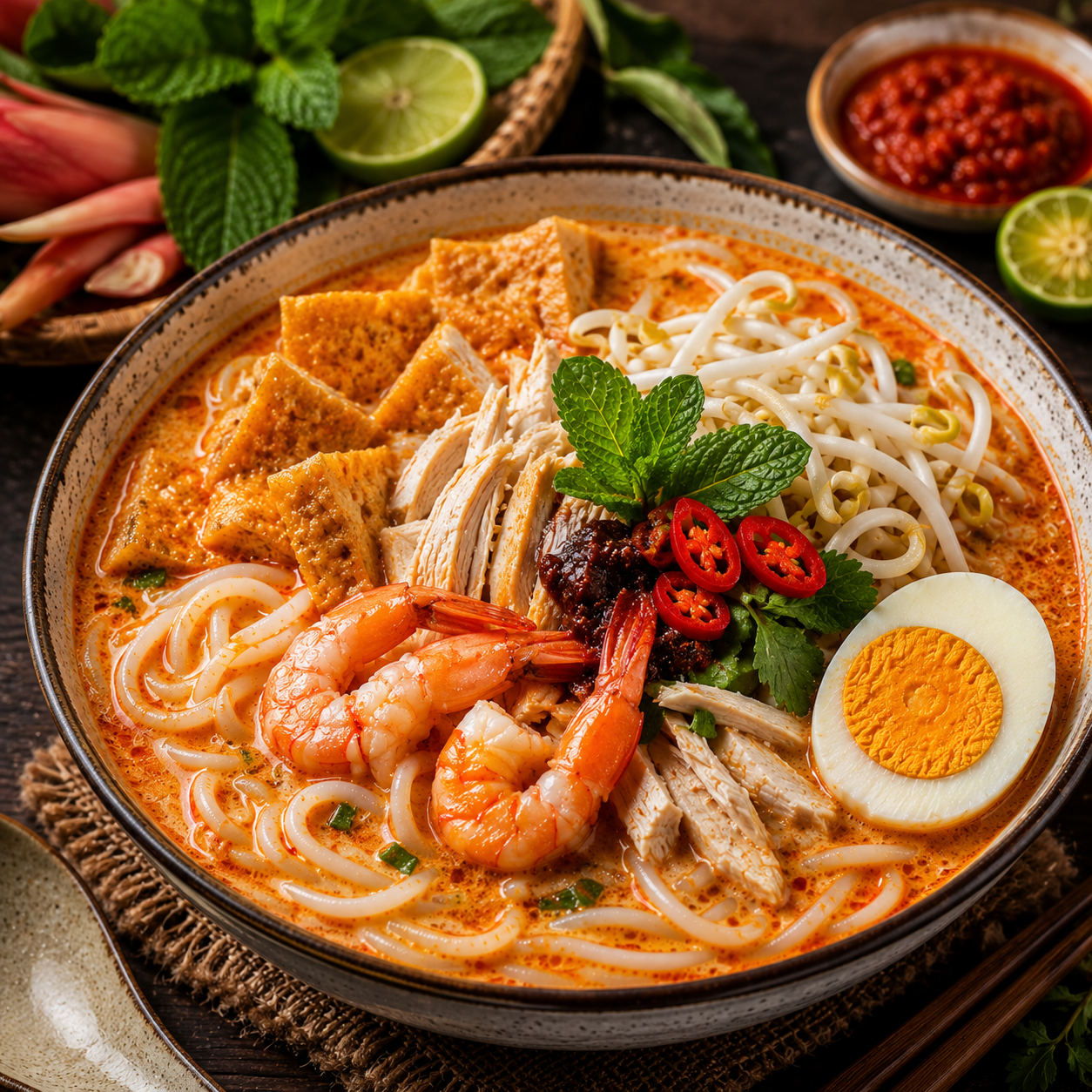 Malaysian Laksa Recipe | Authentic Spicy Coconut Noodle Soup