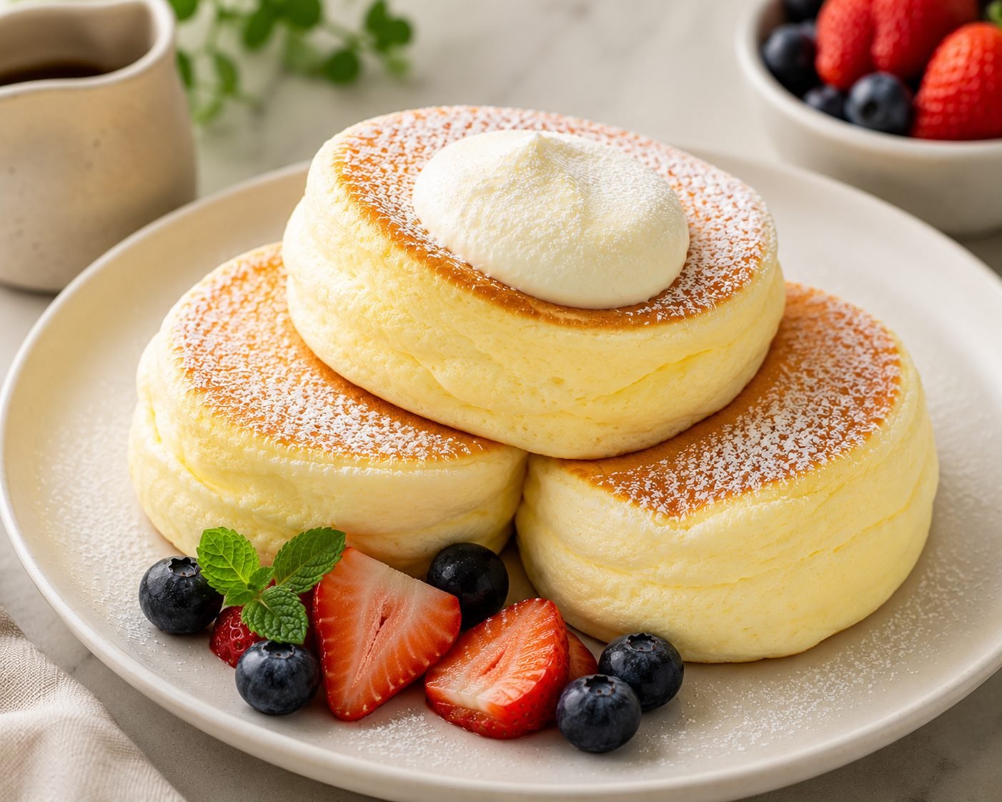 Fluffy Japanese Soufflé Pancakes Recipe | Light, Airy & Melt-in-Your-Mouth