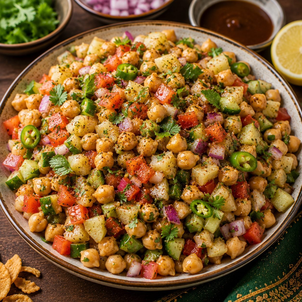 Pakistani Chana Chaat Recipe |  Authentic Spicy Chickpea Salad