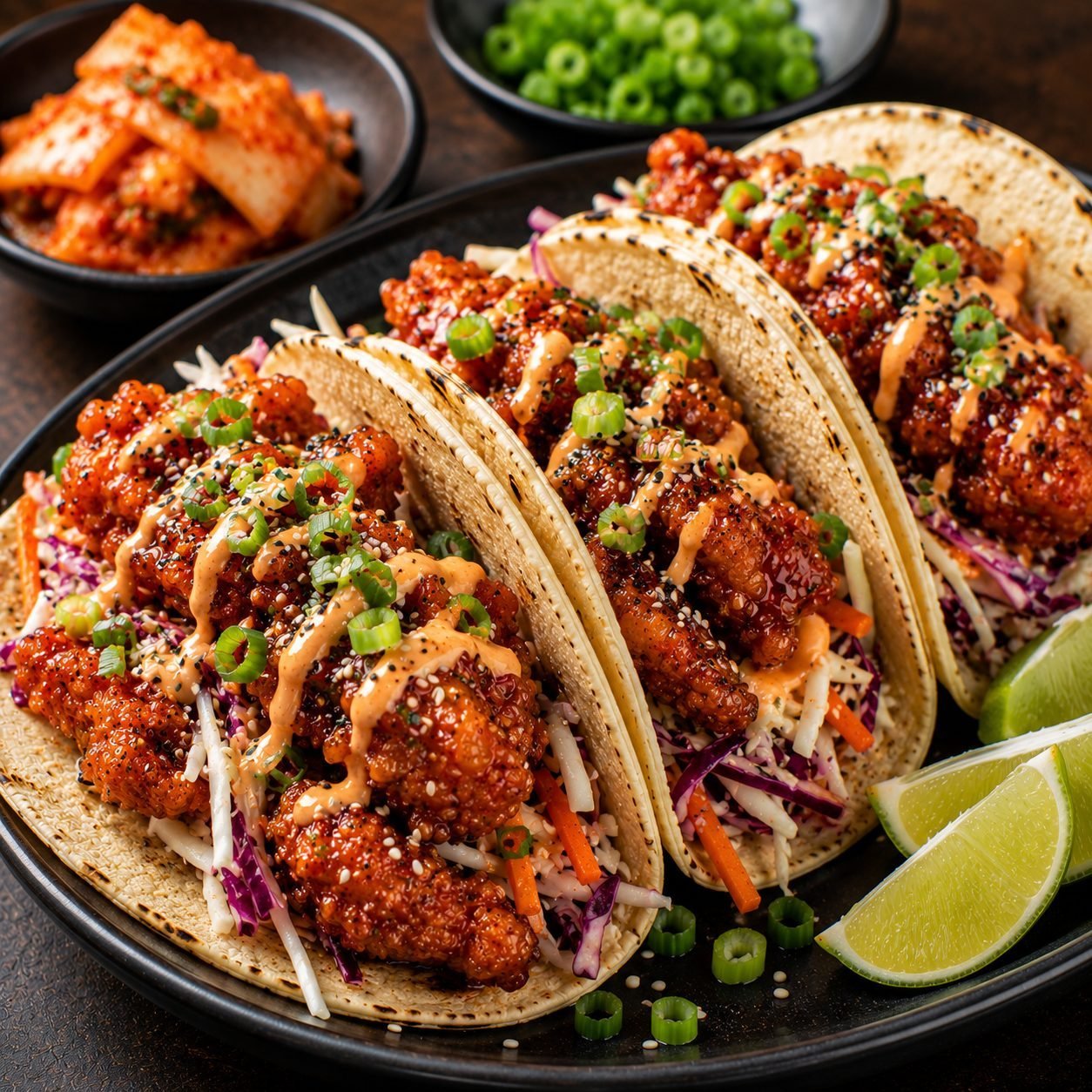 Korean-American Korean Fried Chicken Taco Recipe | Crispy Korean Fusion Tacos