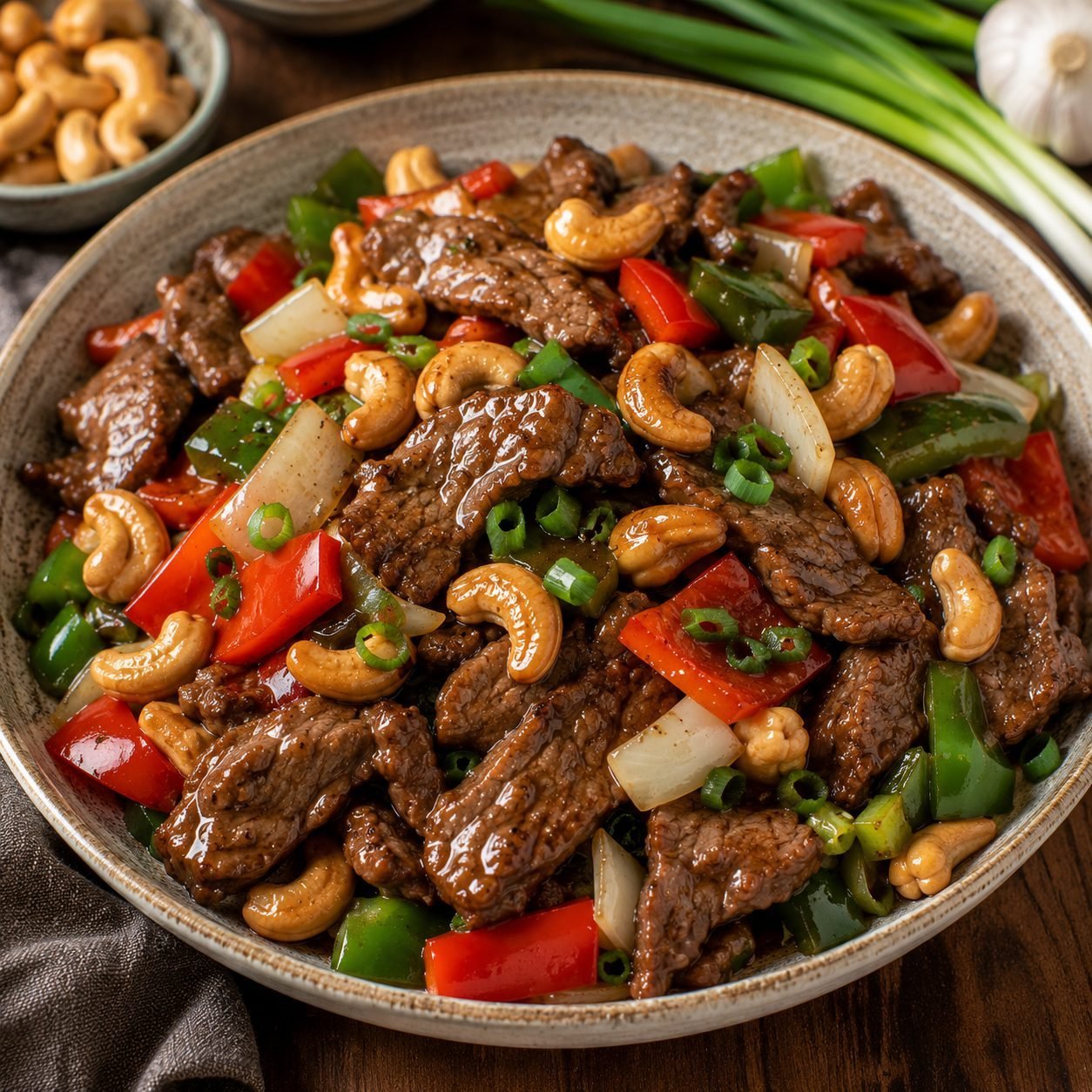 Cashew Beef Stir-Fry Recipe |  Easy Beef & Cashew Nut Stir-Fry