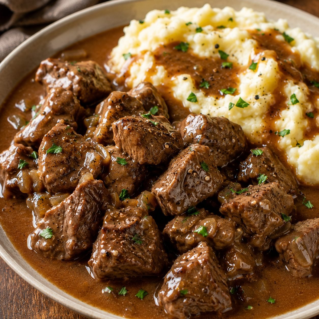 Beef Tips and Gravy Recipe | Tender Beef in Rich Homemade Gravy