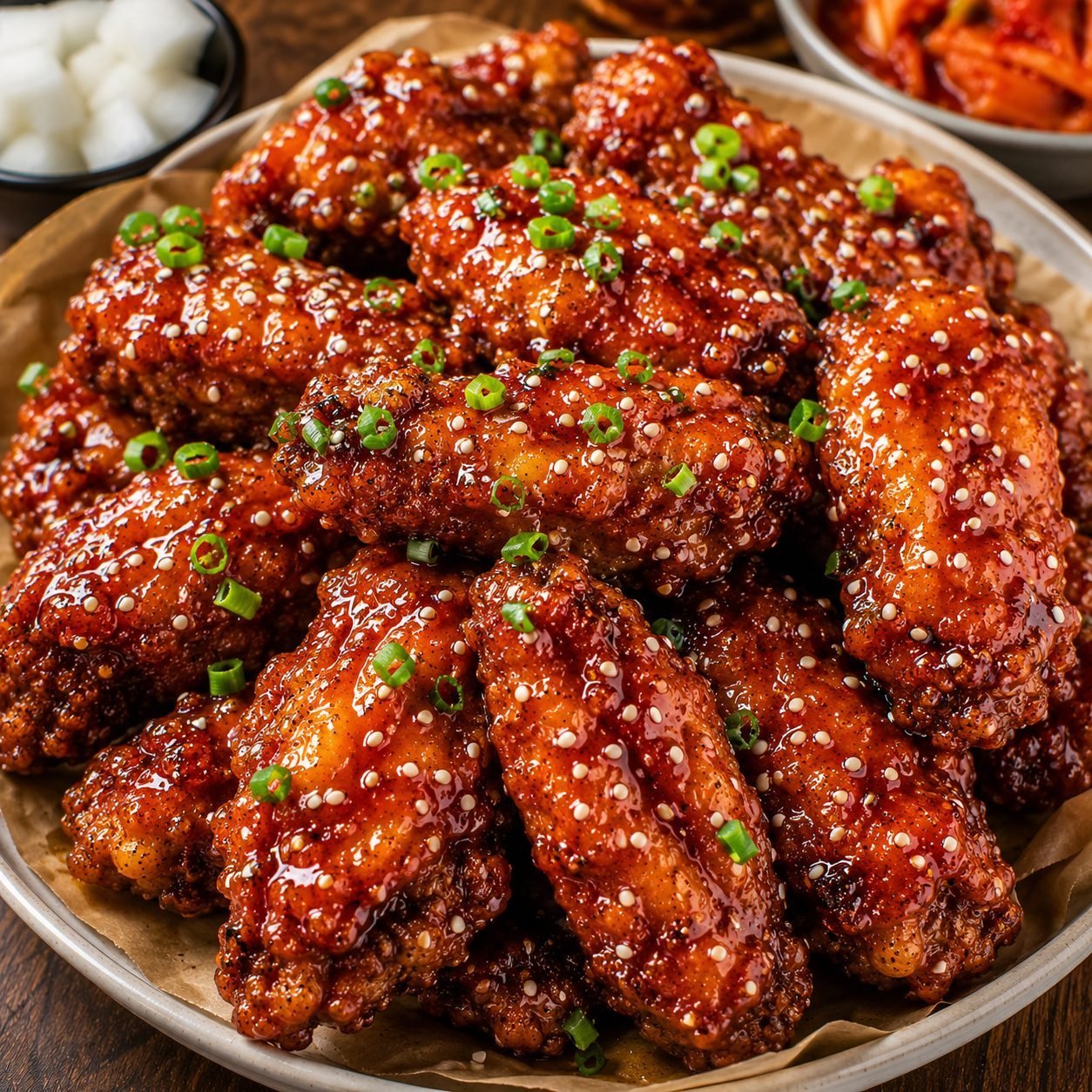 Fried Sticky Korean Chicken Wings Recipe | Crispy Sweet & Spicy Gochujang Wings)=