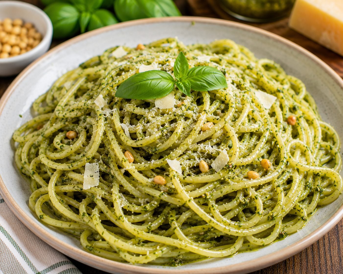 Spaghetti with Pesto Sauce