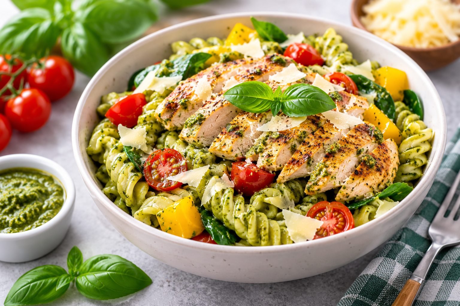 Pesto Chicken Pasta Bowl
