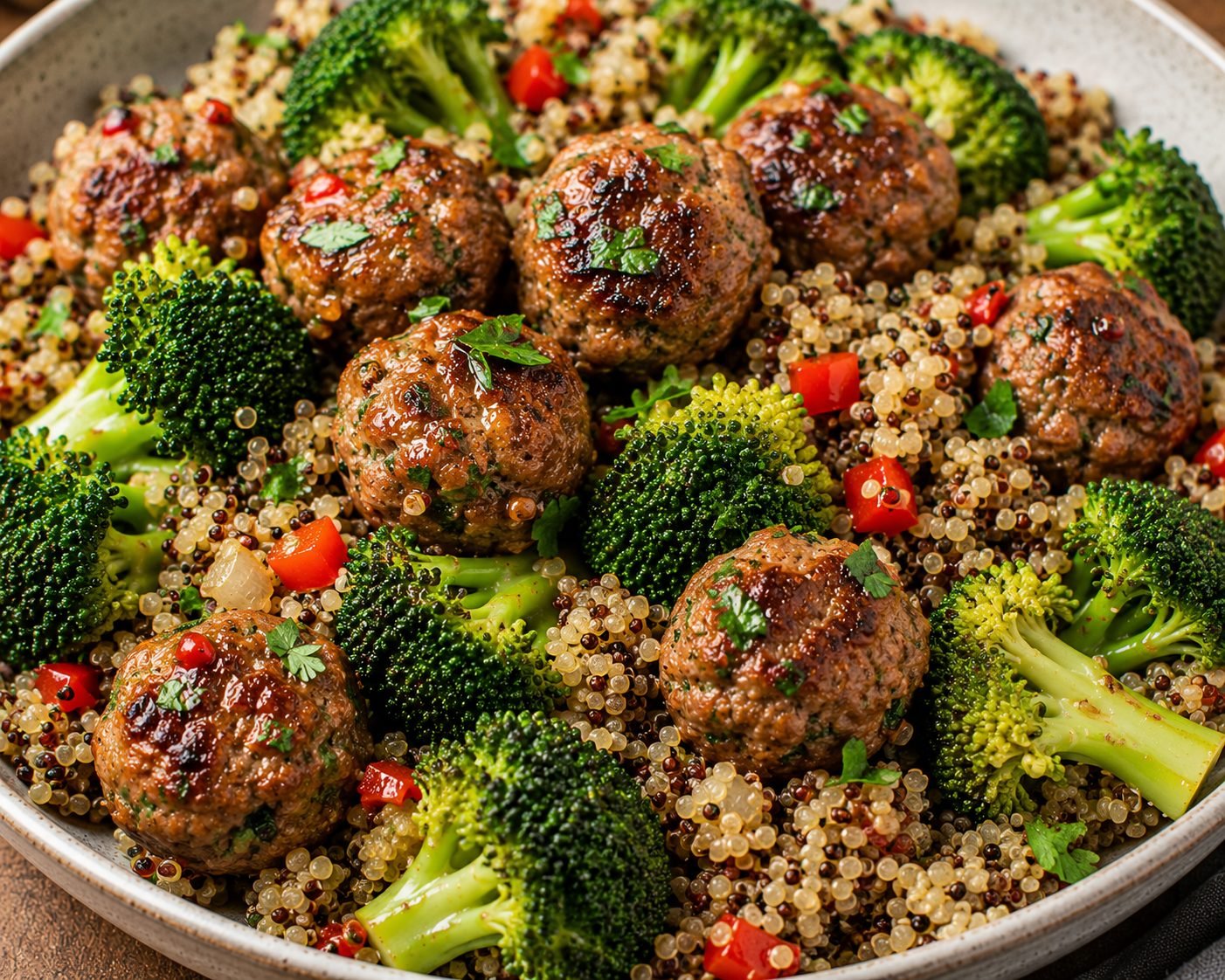 Meatballs, Quinoa & Broccoli Recipe | Healthy High-Protein Meal