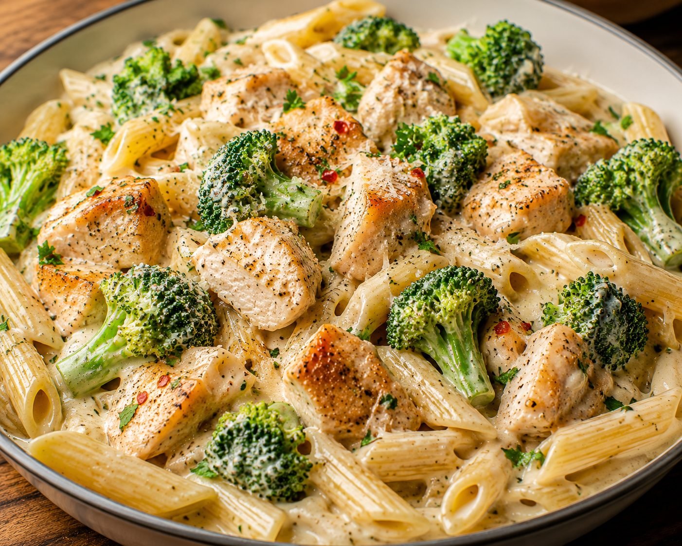Creamy Chicken Broccoli Pasta Recipe | Easy Garlic Parmesan Chicken Pasta