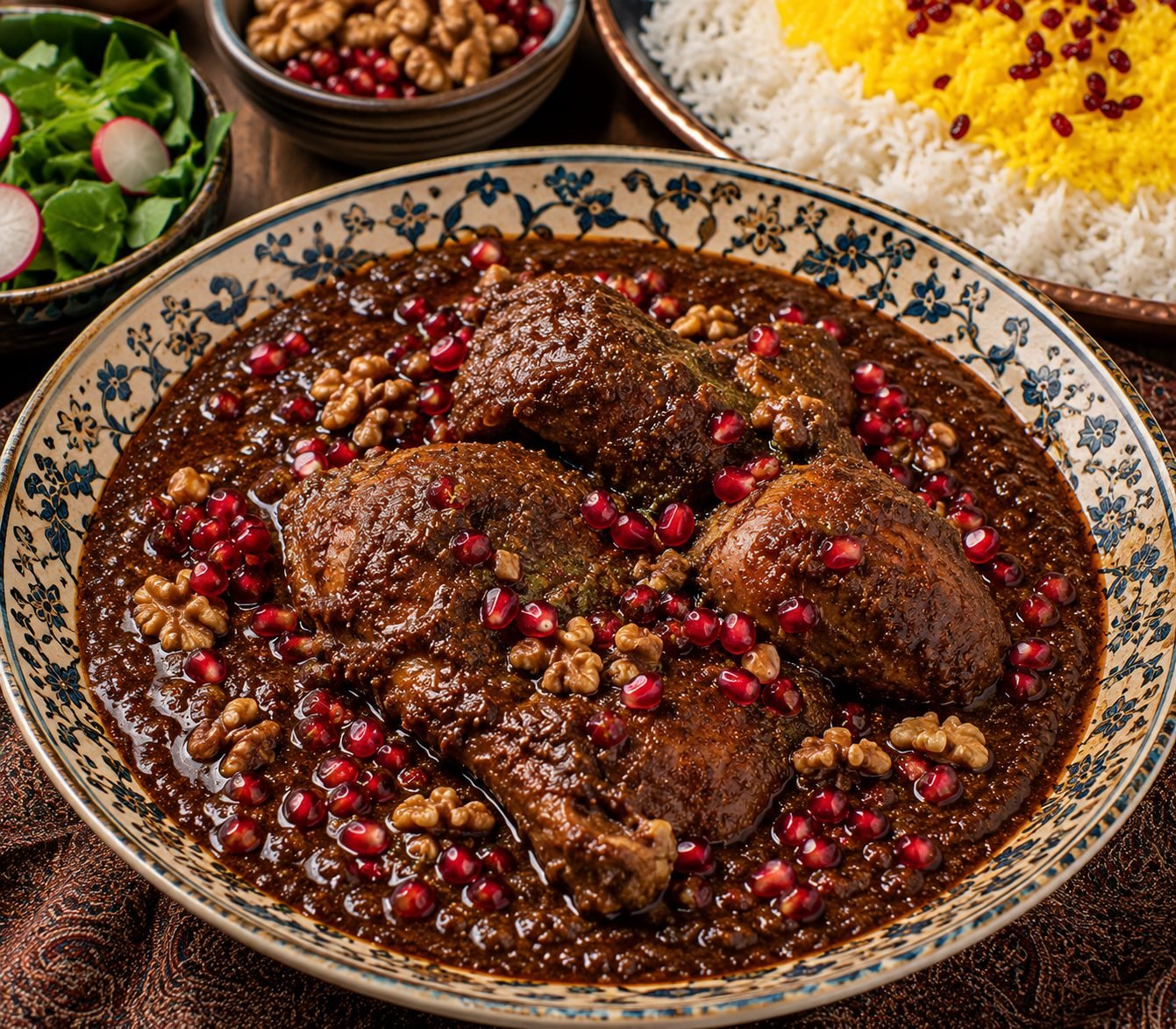 Authentic Iranian Fesenjan Recipe | Persian Pomegranate Walnut Chicken Stew