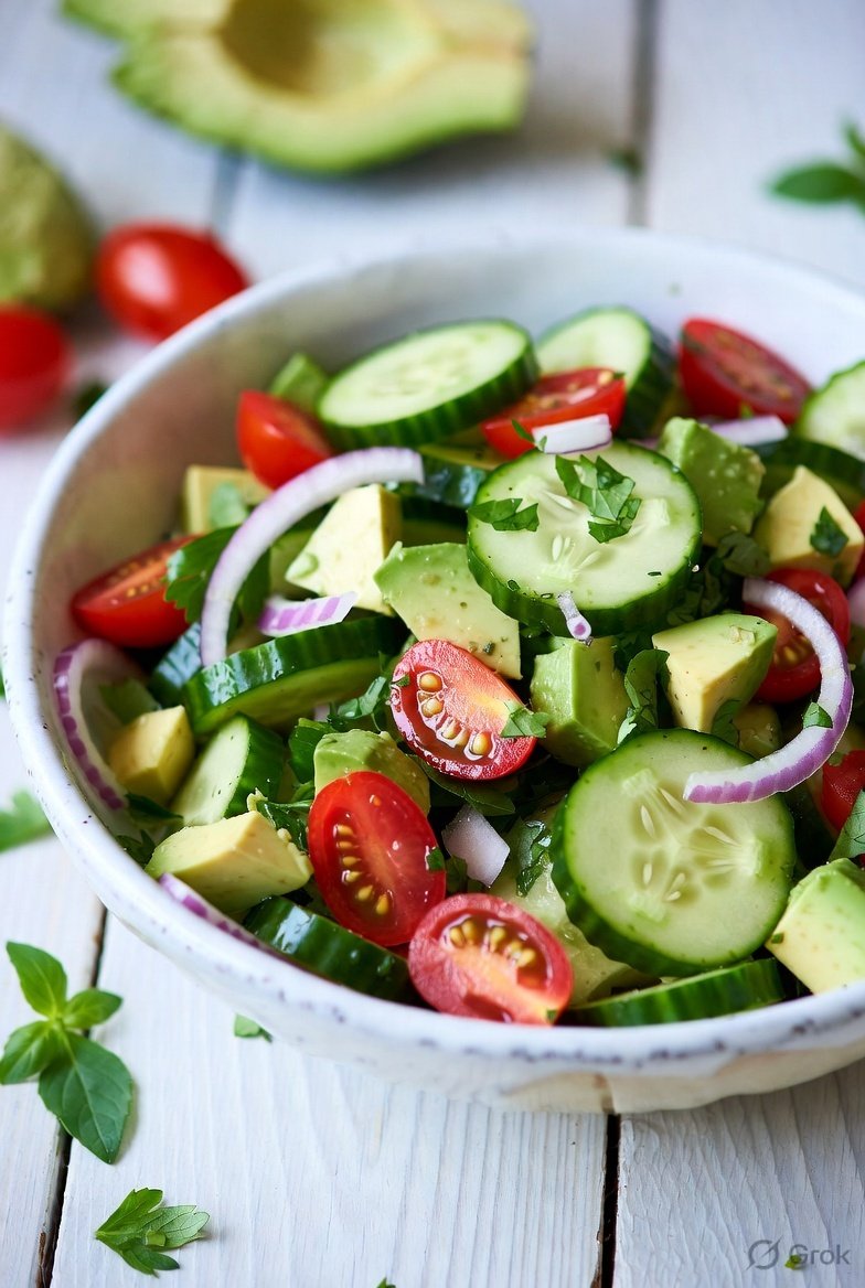 Cucumber Avocado Tomato Salad