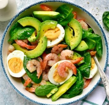 Shrimp Avocado Egg Power Salad