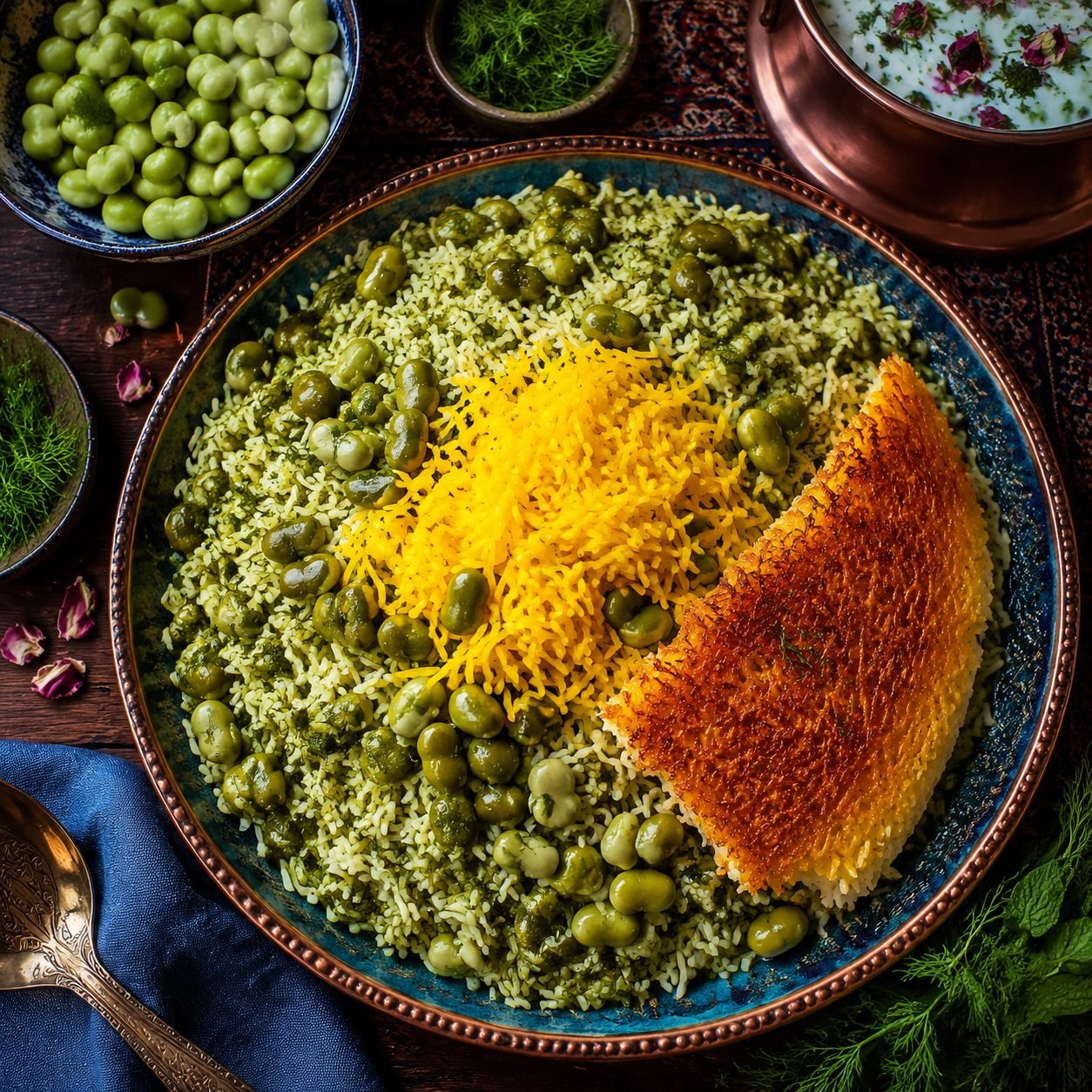 Iranian Baghali Polo Recipe |  Authentic Persian Dill and Fava Bean Rice