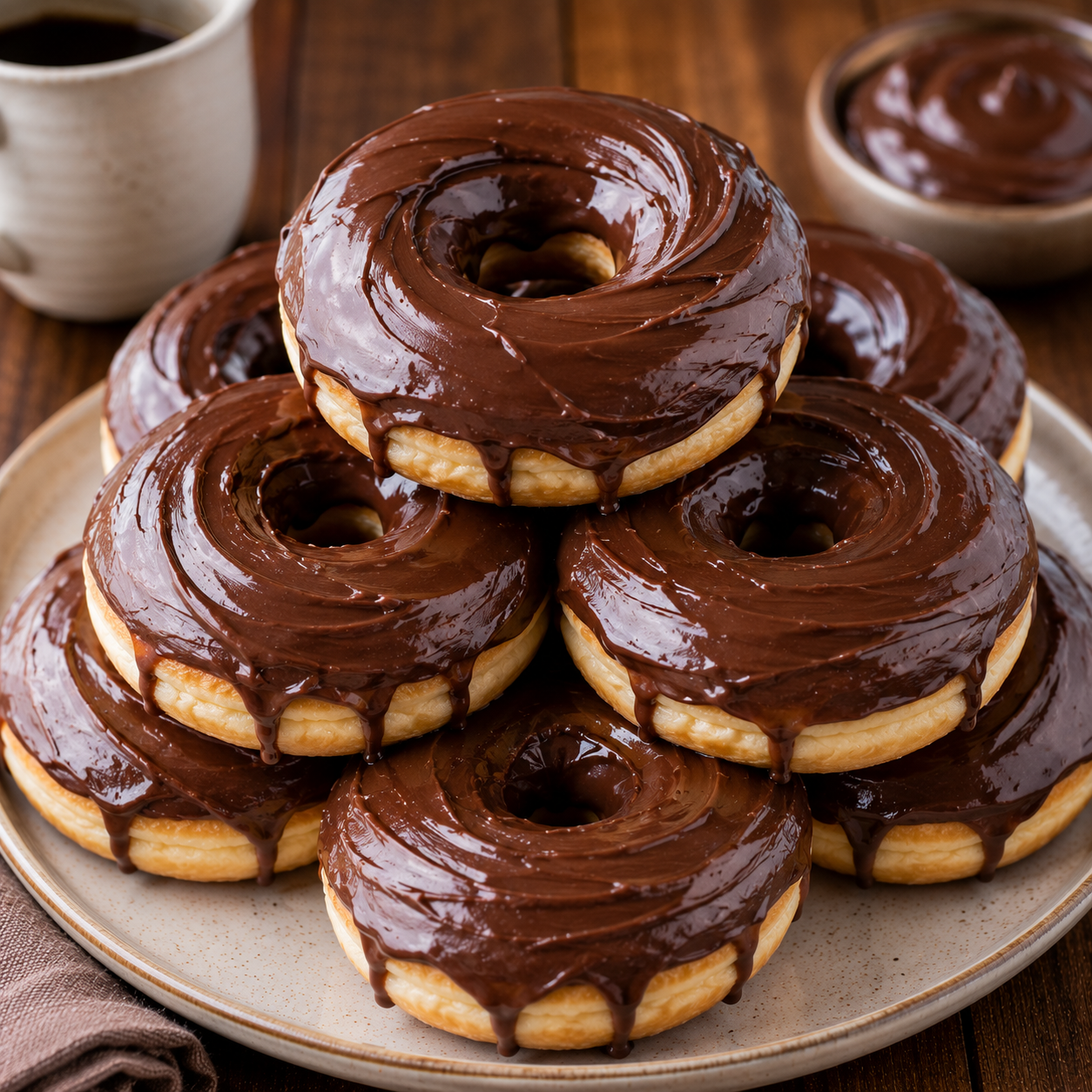 Chocolate Frosted Donuts Recipe | Soft Homemade Chocolate Glazed Donuts