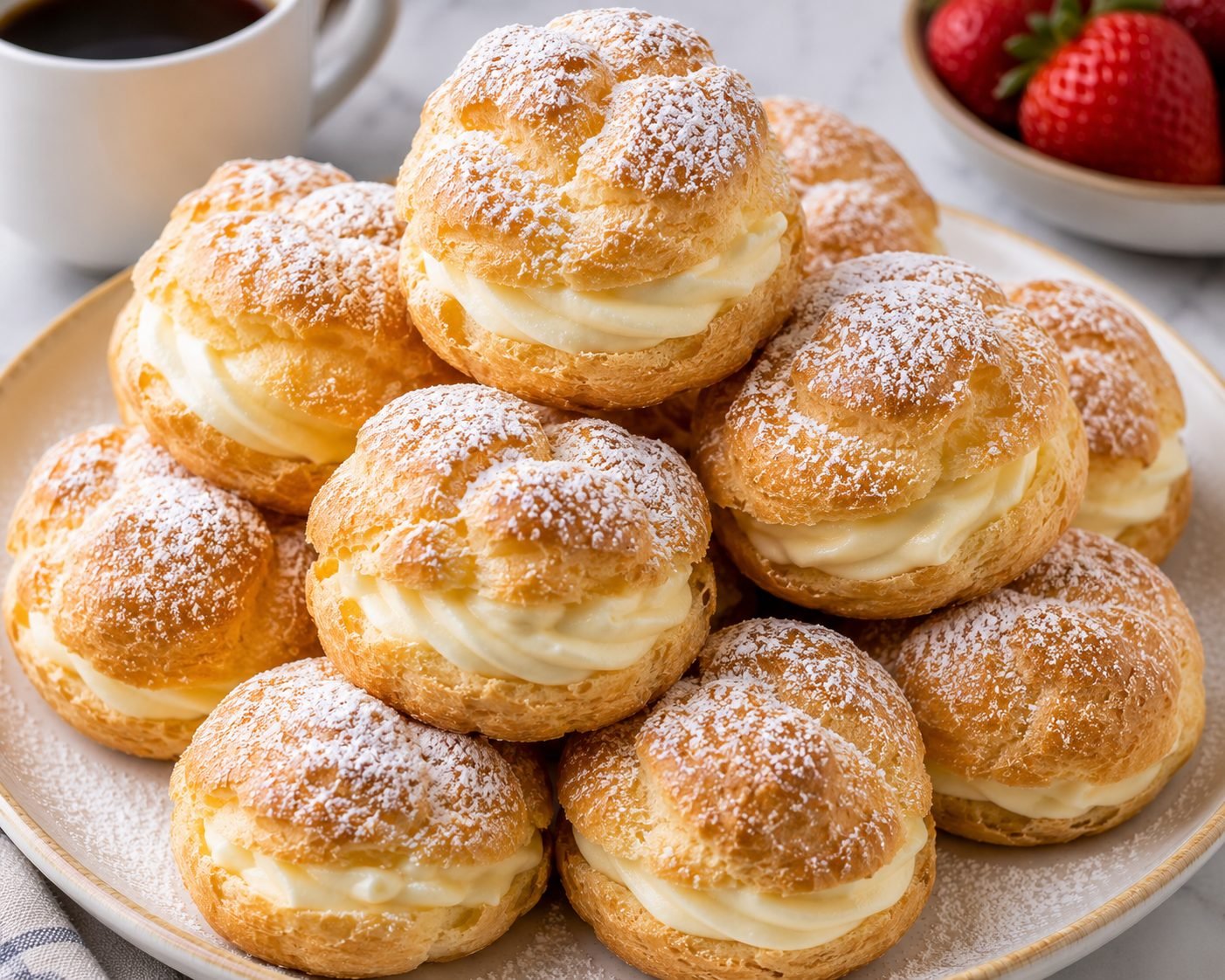 Cream Puffs Recipe | Light, Airy Choux Pastry Filled with Vanilla Cream