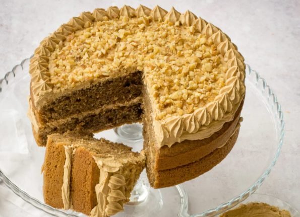 Vegan Coffee and Walnut Cake