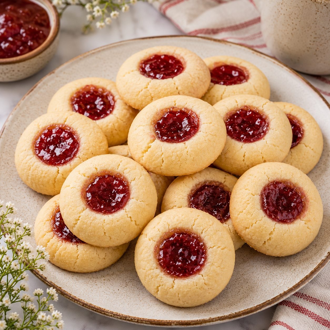 Jam Thumbprint Cookies Recipe | Classic Buttery Cookies with Fruit Jam
