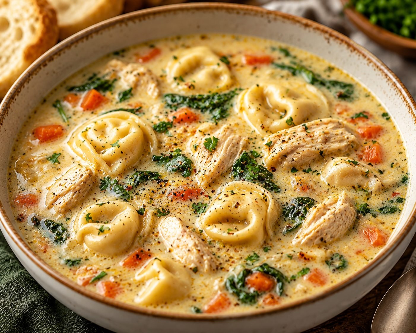 Creamy Chicken Tortellini Soup