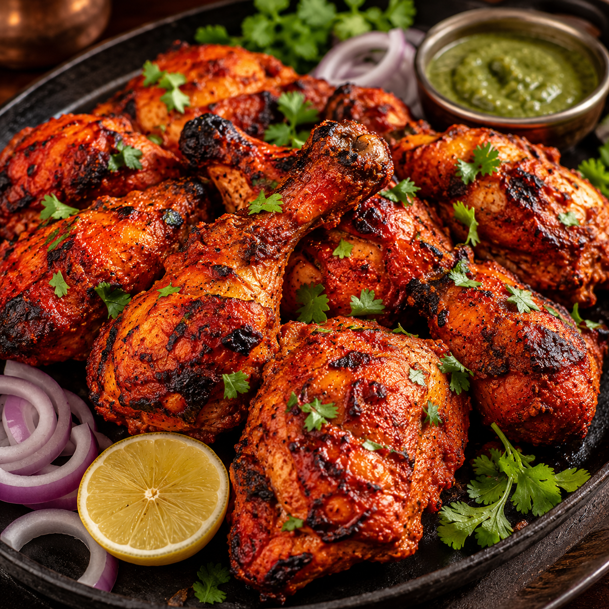Indian Tandoori Chicken Recipe | Authentic Smoky Yogurt-Marinated Grilled Chicken