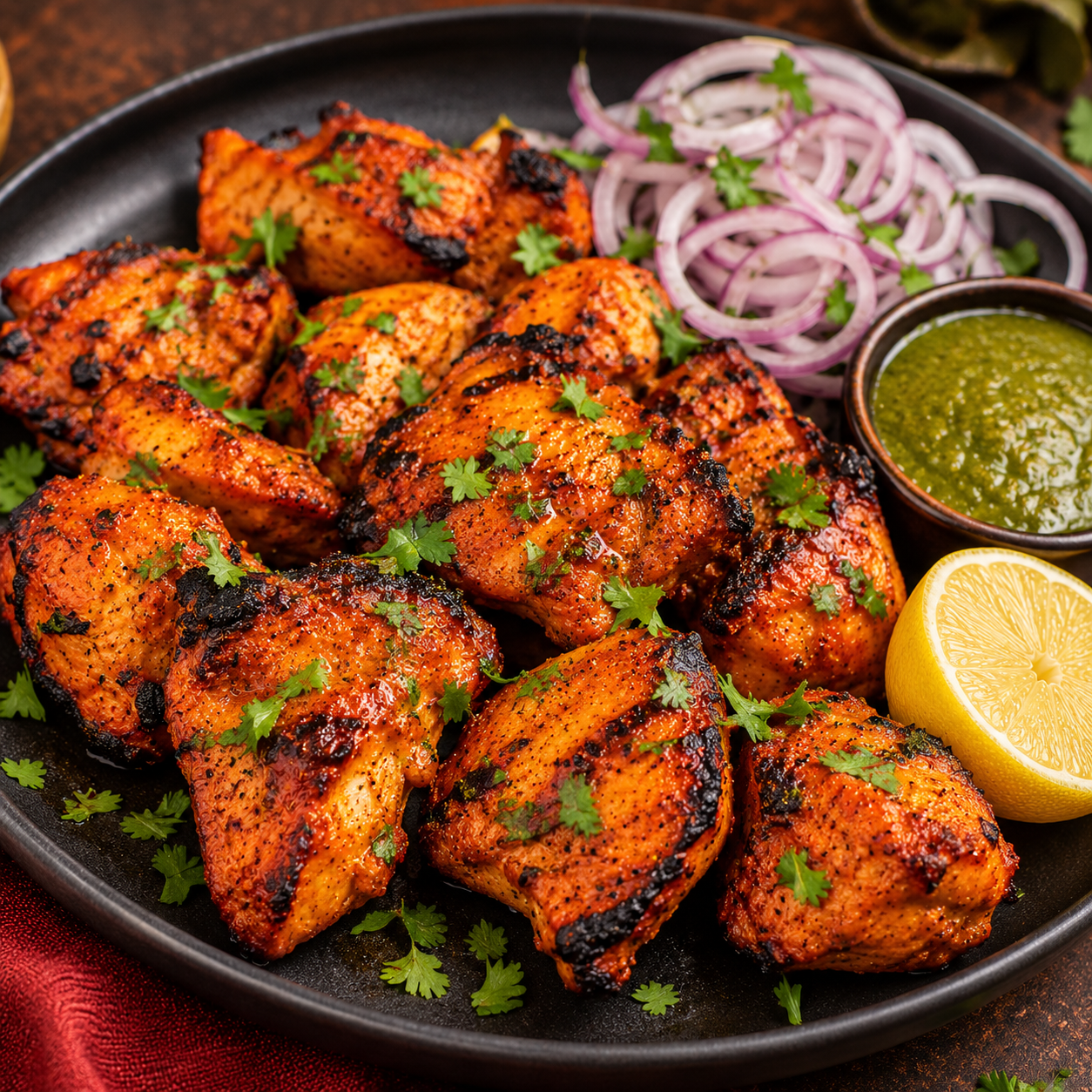 Indian Chicken Tikka Recipe |  Authentic Yogurt-Marinated Grilled Chicken Bites