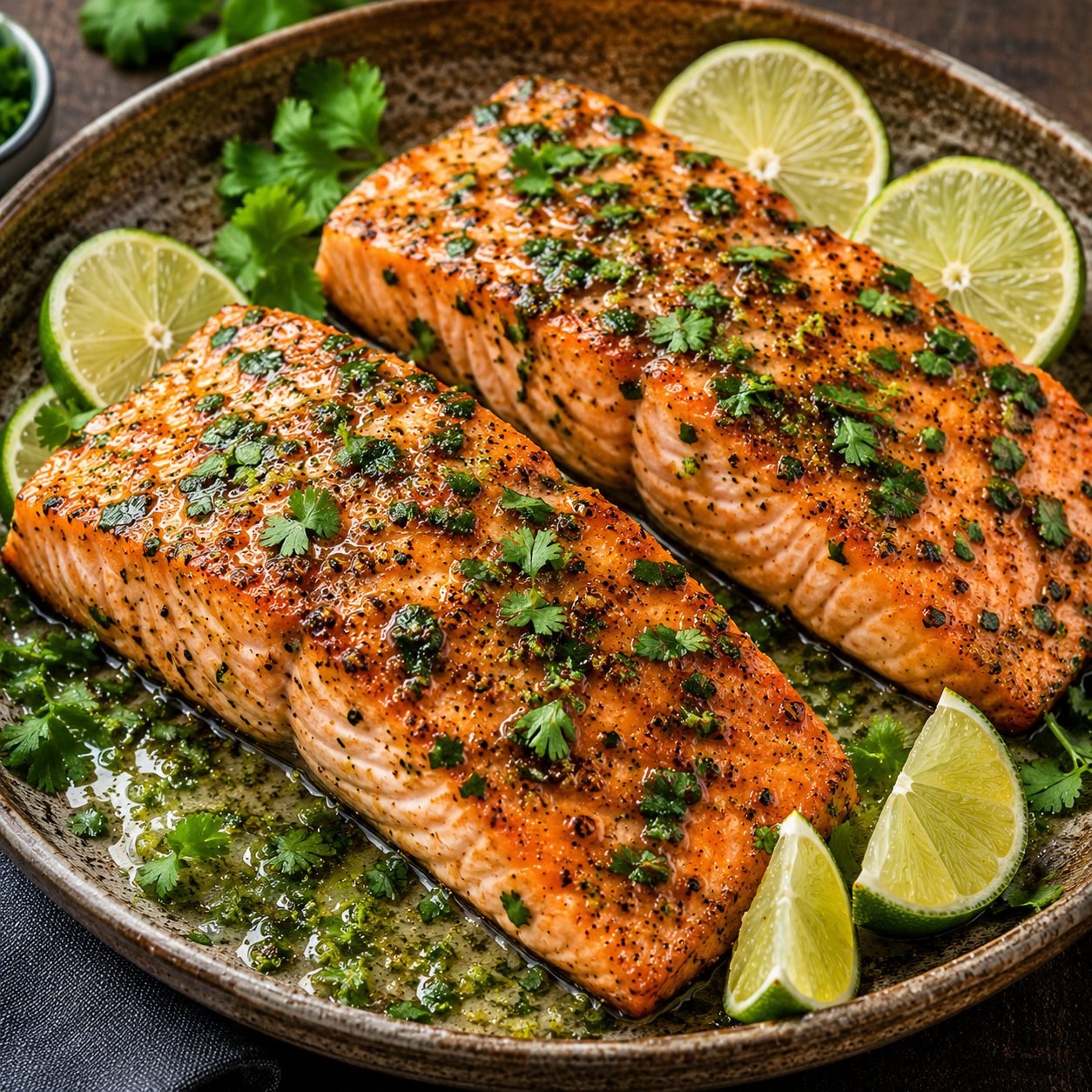 Cilantro Lime Salmon Recipe | Fresh, Zesty Garlic Butter Salmon with Cilantro & Lime