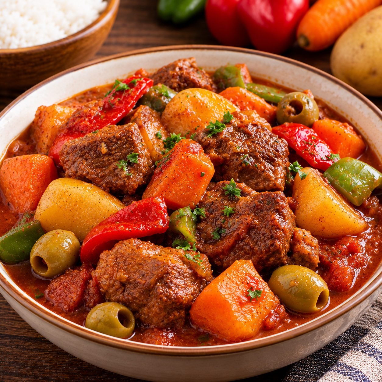 Filipino Beef Caldereta Recipe |  Authentic Hearty Beef Stew