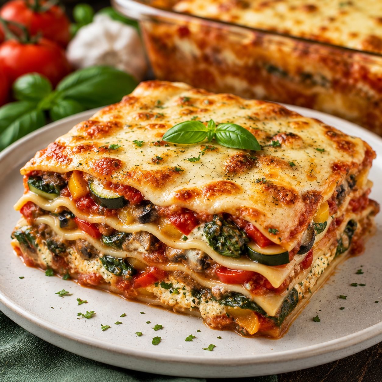 Vegetable Lasagna Recipe | Cheesy Homemade Italian Veggie Lasagna